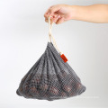 Organic Cotton Mesh Bag Eco-friendly Reusable Washable Vegetables Fruit Storage Bags for Kitchen Shopping Bag with Drawstring